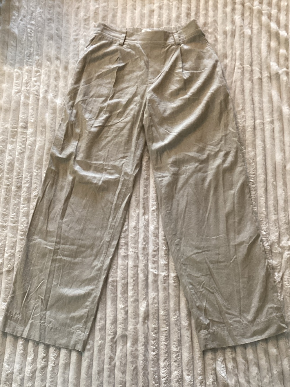 Vince Light Beige Wide-Leg Trousers